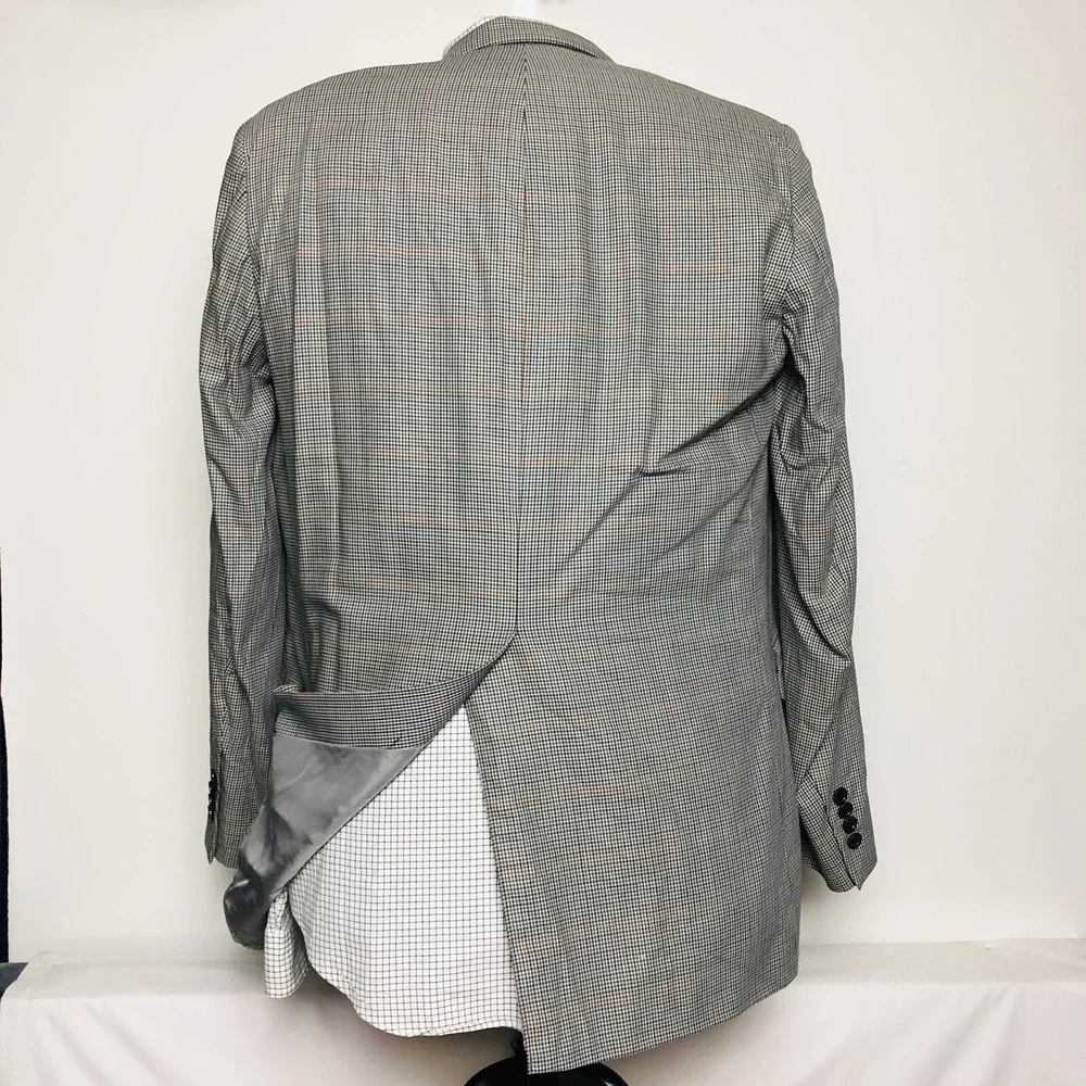 Samuelsohn Multicolored Houndstooth w/ Red Check 2 Btn Super 100 Dormeuil Sz 42L